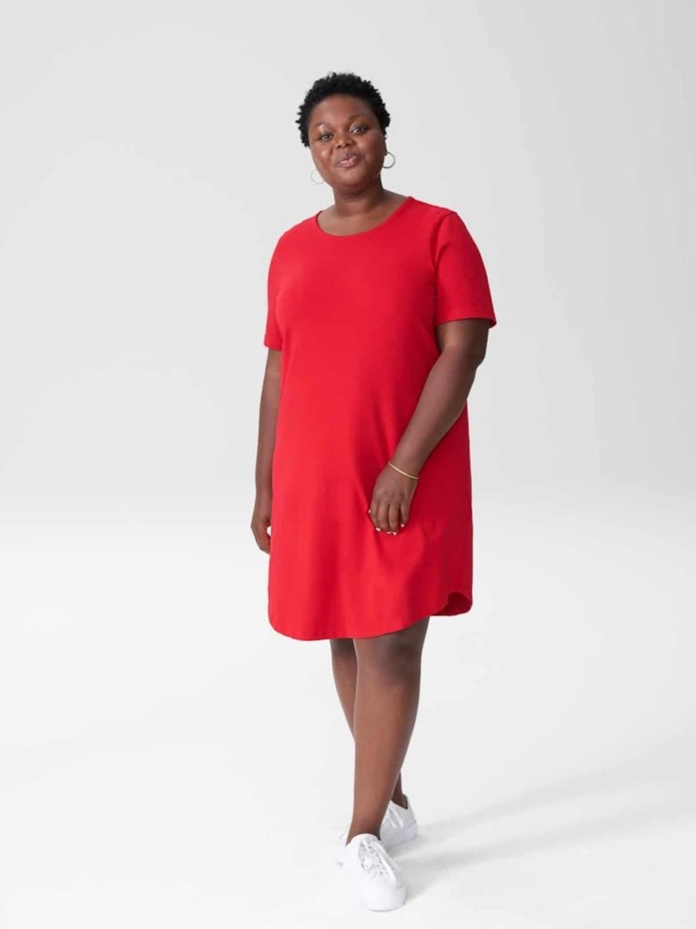 Universal Standard Short Sleeve Shift Dress - Red